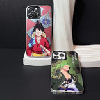 Coque de téléphone Luffy/Zoro en silicone antichoc pour iPhone
