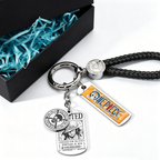 One Piece Anime Keychain Set - Braided Leather Wanted Poster Pendant Keychain
