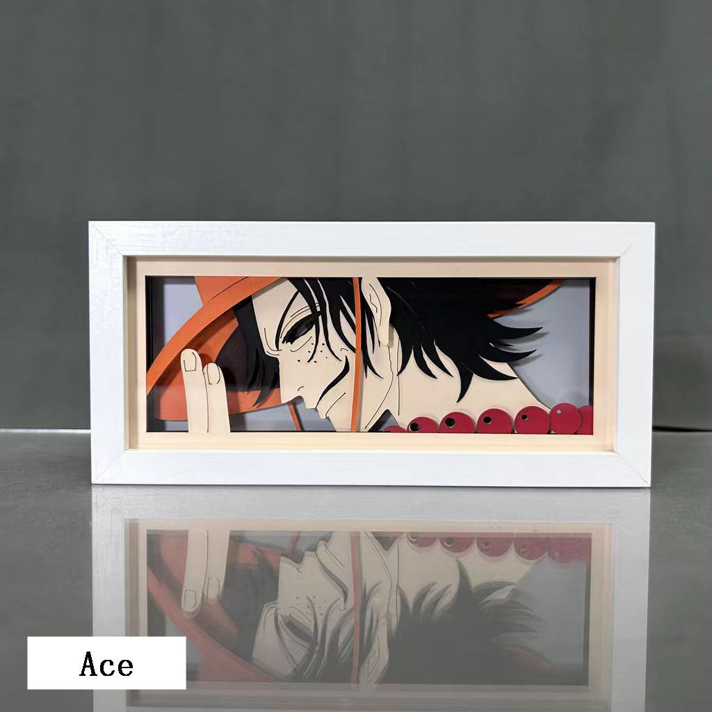 Décoration de cadre photo 3D des personnages Luffy/Ace/Zoro