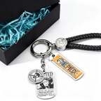 One Piece Anime Keychain Set - Braided Leather Wanted Poster Pendant Keychain
