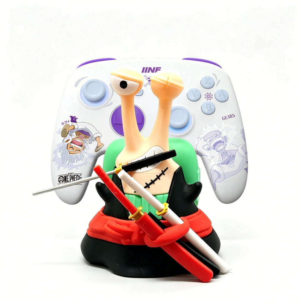 One Piece Monkey D Luffy Zoro Switch Controller Stand Set, Den Den Mushi Gamepad Holder & Wireless Pro Controller