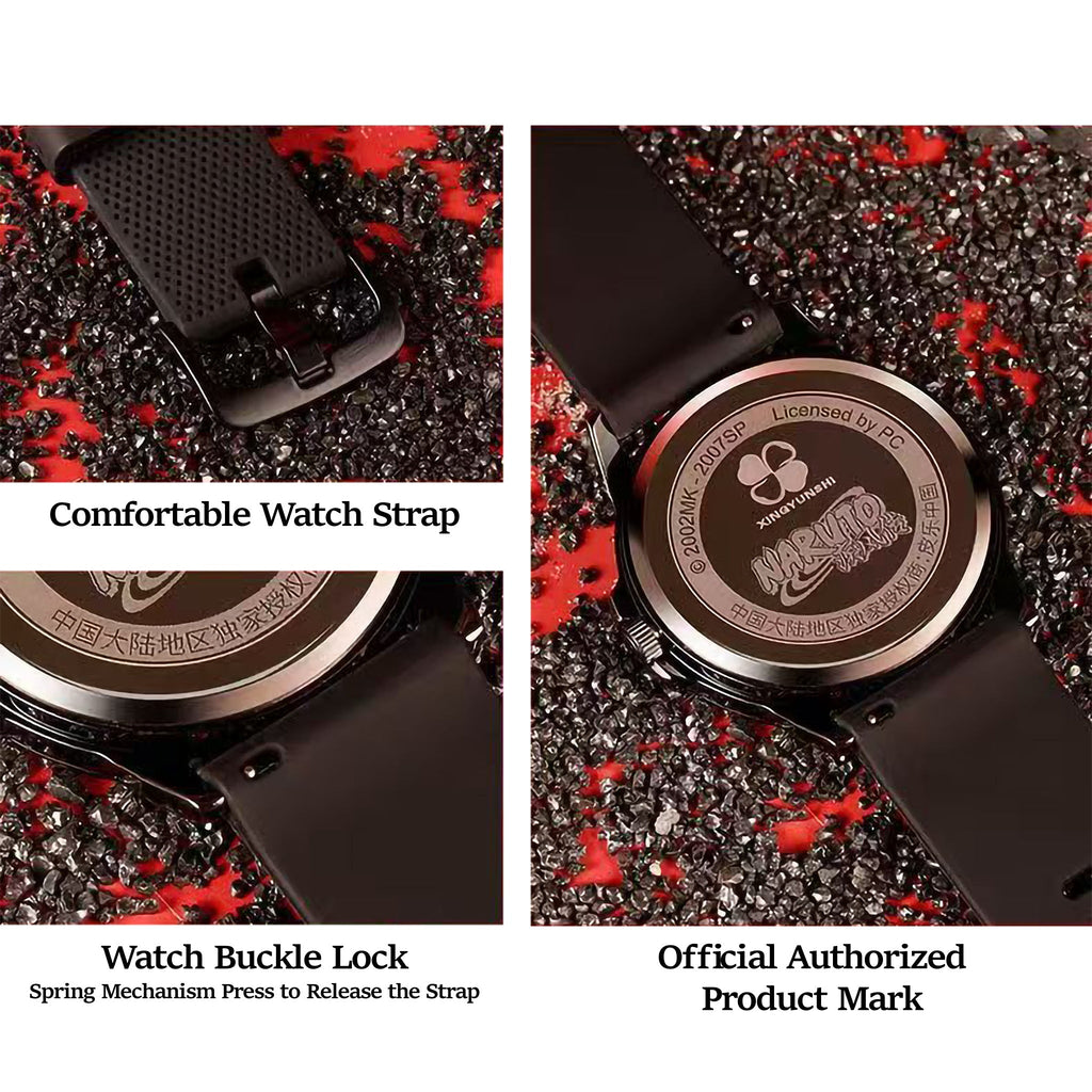 Naruto Itachi Montre à quartz rotative, Mode Ermite des Six Chemins Sharingan Montre-bracelet Anime