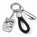 ONE PIECE Luffy Wanted Keychain with Mini Knife | Anime Bounty Tag Gift Set