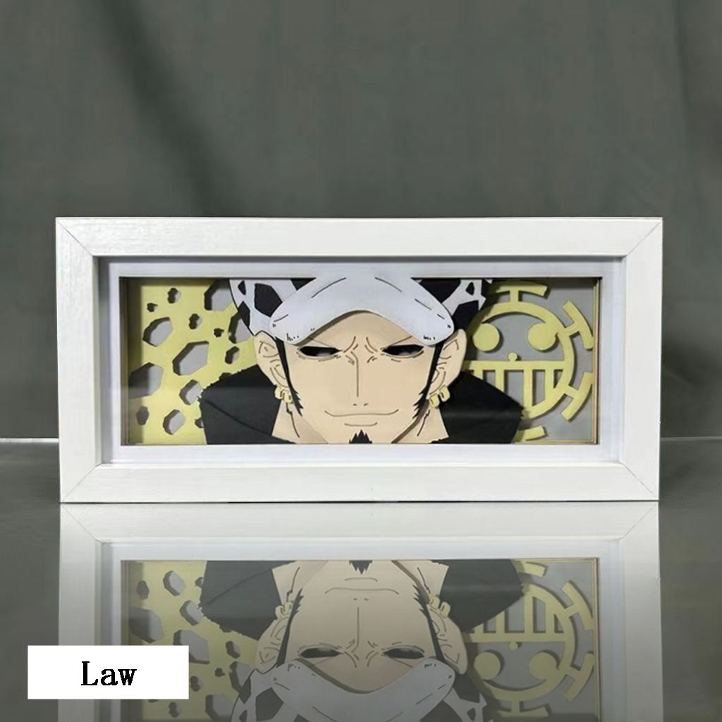 Décoration de cadre photo 3D des personnages Luffy/Ace/Zoro