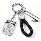 ONE PIECE Luffy Wanted Keychain with Mini Knife | Anime Bounty Tag Gift Set