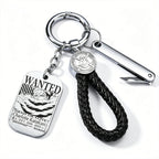 ONE PIECE Luffy Wanted Keychain with Mini Knife | Anime Bounty Tag Gift Set