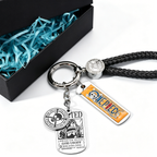 One Piece Anime Keychain Set - Braided Leather Wanted Poster Pendant Keychain