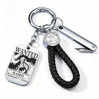 ONE PIECE Luffy Wanted Keychain with Mini Knife | Anime Bounty Tag Gift Set