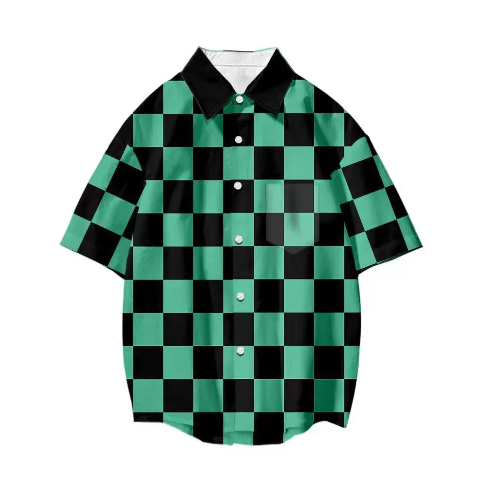 T-shirt Tanjirou/Nezuko, nouveauté été, coupe ample, chemise COS imprimée, tendance jeune décontractée, polyvalente