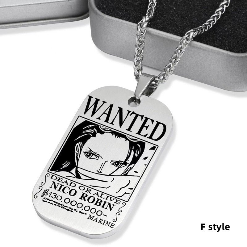 Collier de primes de personnages en titane Luffy/Zoro/Nami/Sanji