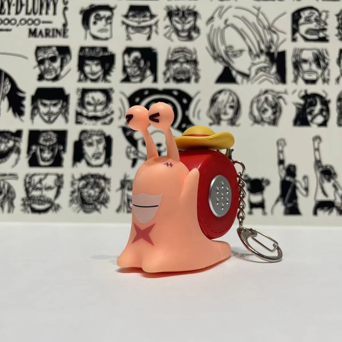 Porte-clés jouet sonore Den Den Mushi Luffy/Ace/Sabo, rétention sonore exclusive, plaisir d'accompagner