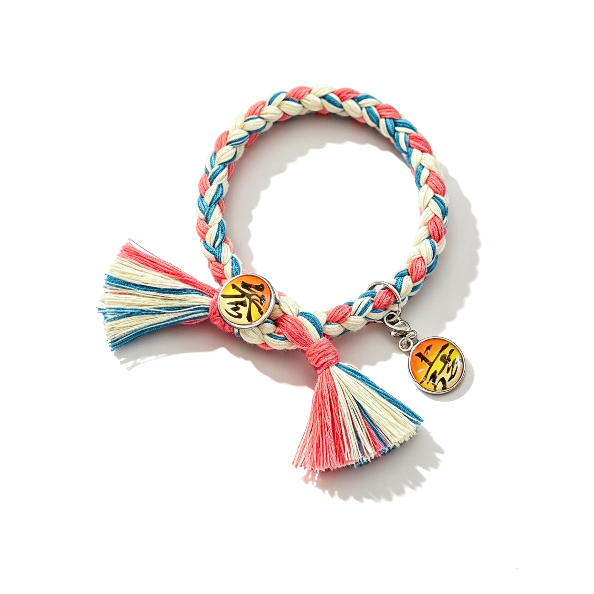 Bracelet tressé réglable Démon supérieur de Demon Slayer, Breloque Anime à pompon