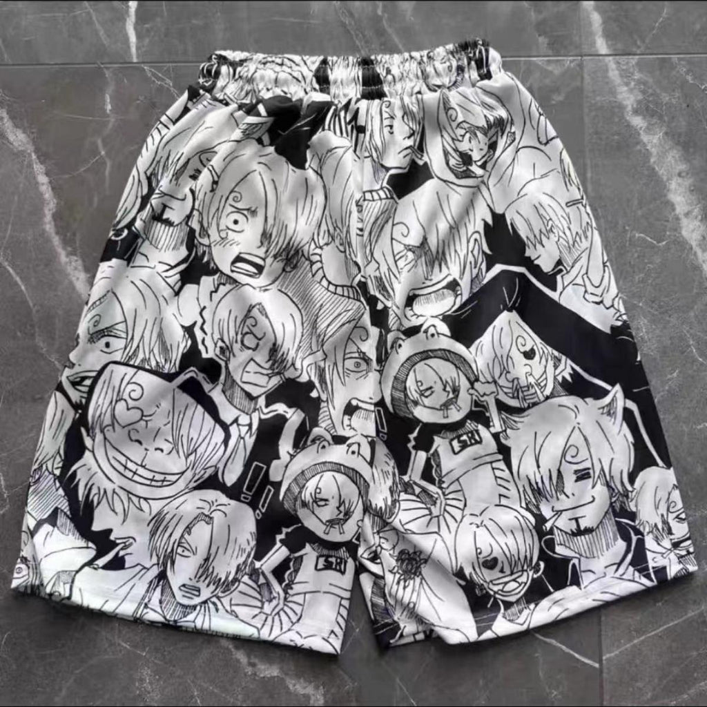 Luffy/Zoro/Sanji/Ace Bermuda ample d'été pour la maison