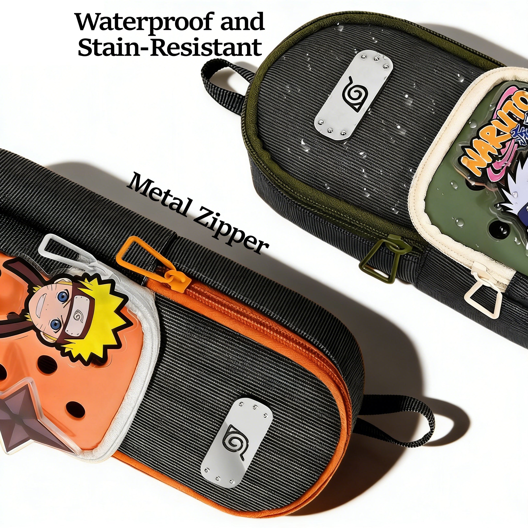 Trousse Naruto Anime avec breloques Crocs DIY - Grande capacité
