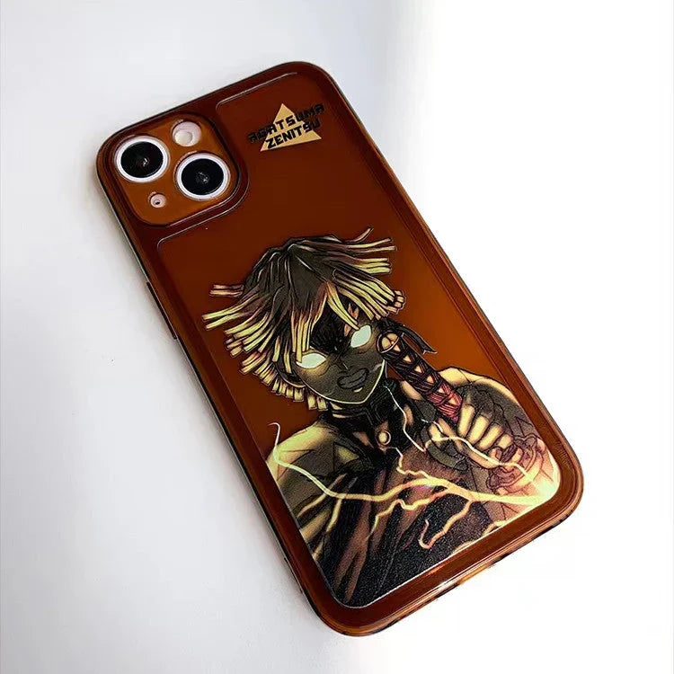 Coque de téléphone anti-collision en silicone exquise tendance Tanjirou/Zenitsu Apple