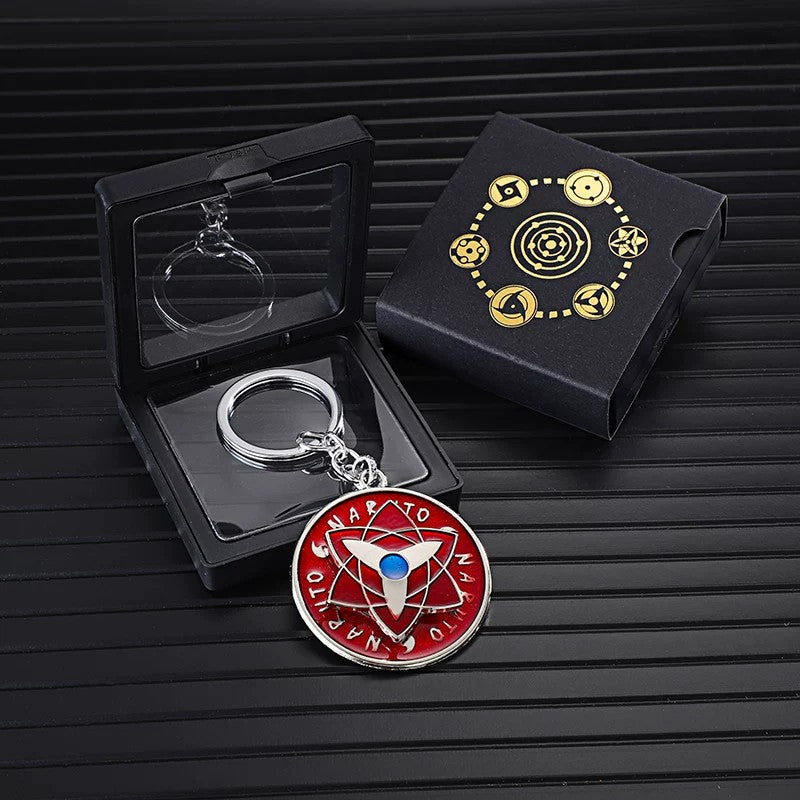 Porte-clés rotatif Sharingan Naruto - Jouet Fidget Spinner Uchiha Anime