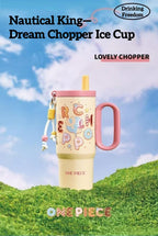 ONE PIECE Tony Tony Chopper Tumbler | Macaron Donut Design Cup with Handle & Straw