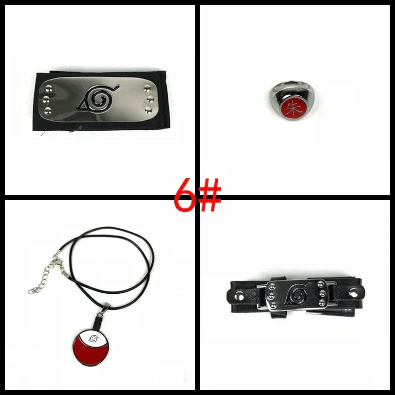 Sasuke1:1 métal kunaishuriken bague bandeau collier costume