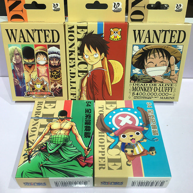 Cartes à jouer Luffy/Zoro/Chopper One Piece mandat d'arrêt