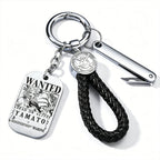 ONE PIECE Luffy Wanted Keychain with Mini Knife | Anime Bounty Tag Gift Set