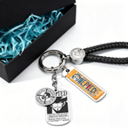 One Piece Anime Keychain Set - Braided Leather Wanted Poster Pendant Keychain