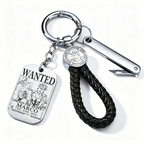 ONE PIECE Luffy Wanted Keychain with Mini Knife | Anime Bounty Tag Gift Set