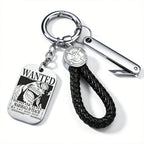 ONE PIECE Luffy Wanted Keychain with Mini Knife | Anime Bounty Tag Gift Set