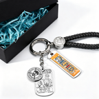 One Piece Anime Keychain Set - Braided Leather Wanted Poster Pendant Keychain
