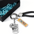 One Piece Anime Keychain Set - Braided Leather Wanted Poster Pendant Keychain