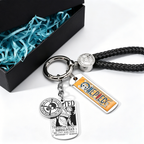 One Piece Anime Keychain Set - Braided Leather Wanted Poster Pendant Keychain