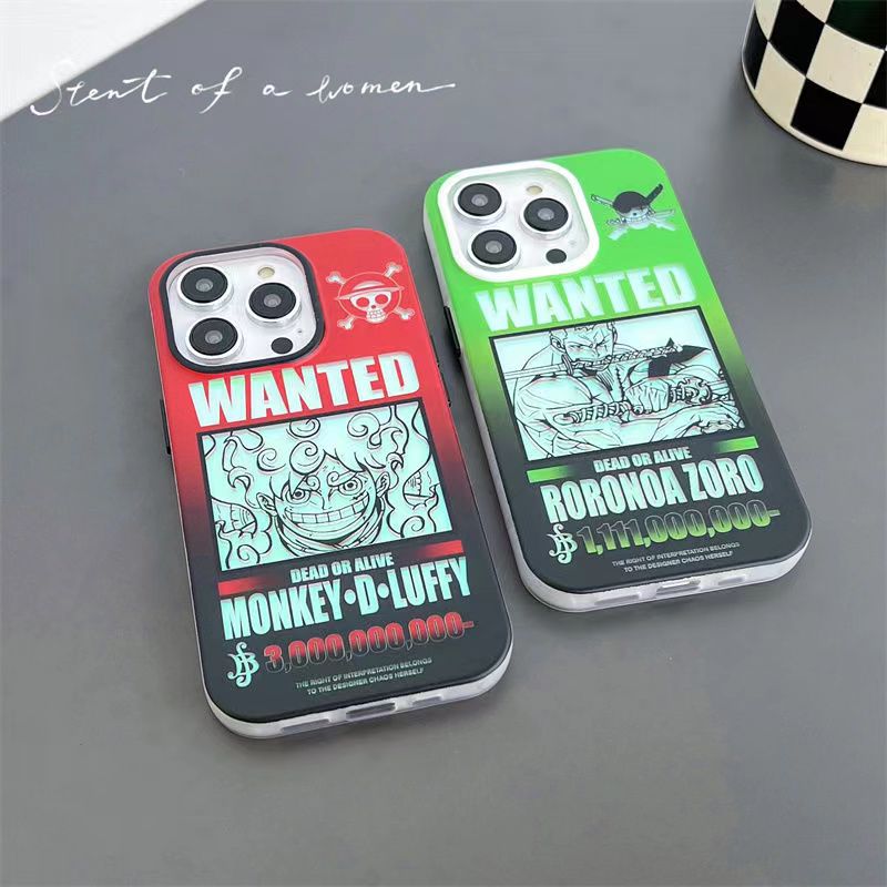 Coque de téléphone en silicone anti-choc tendance exquise Luffy/Zoro pour iPhone