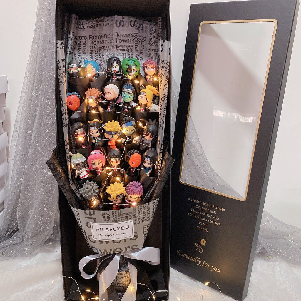 Bouquet de savon artisanal LED Rose Uzumaki/Sasuke pour romantique