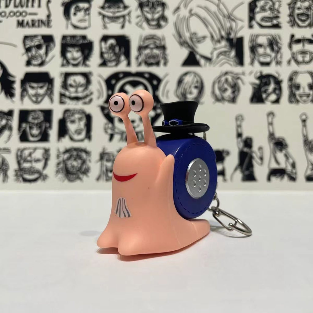 Porte-clés jouet sonore Den Den Mushi Luffy/Ace/Sabo, rétention sonore exclusive, plaisir d'accompagner