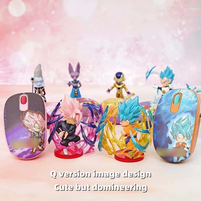 Souris sans fil 2,4 G Son Goku/Frieza/Whis/Beerus pour jeux de bureau