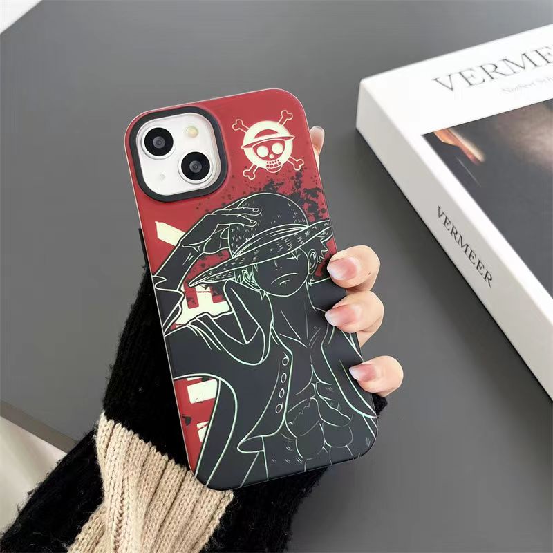 Coque de téléphone Luffy/Shanks antichoc en silicone pour iPhone