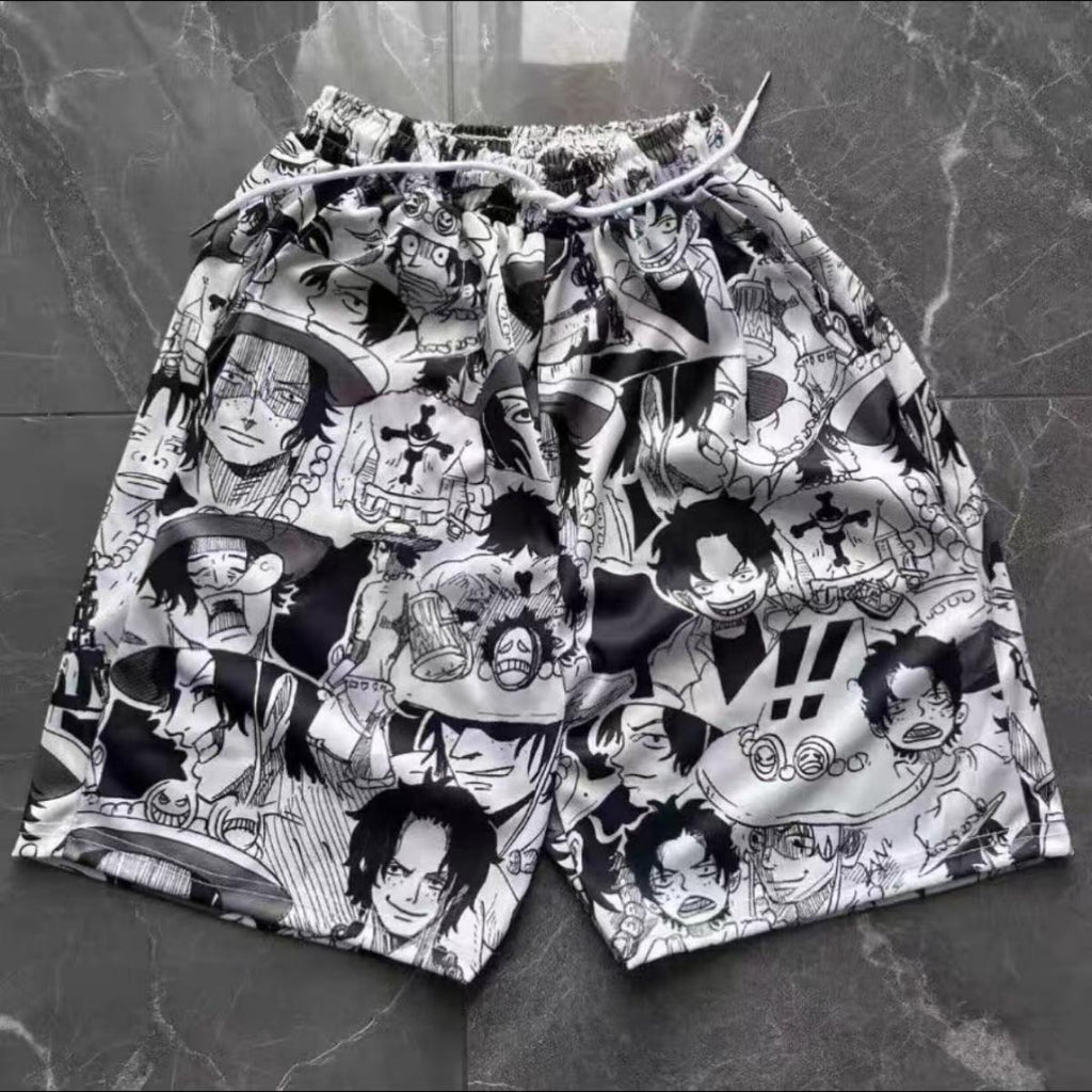 Luffy/Zoro/Sanji/Ace Bermuda ample d'été pour la maison
