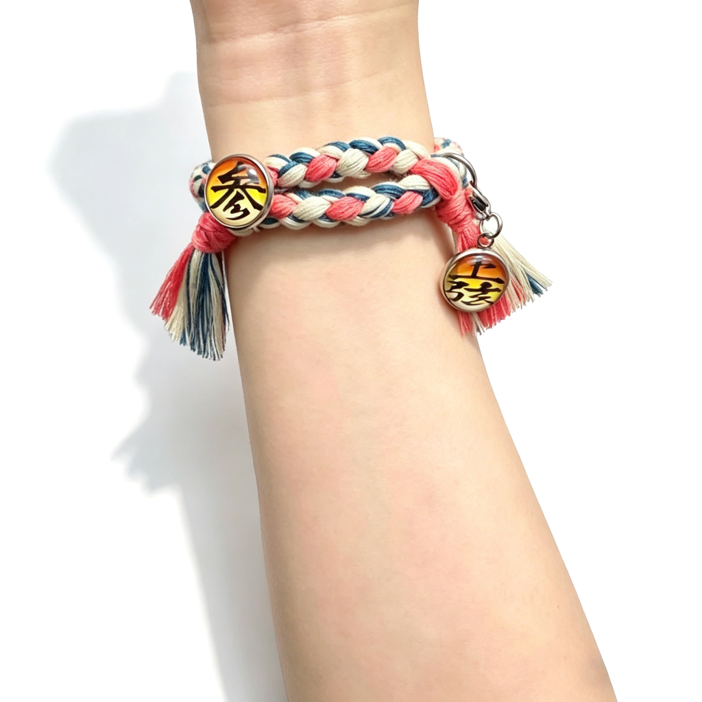 Bracelet tressé réglable Démon supérieur de Demon Slayer, Breloque Anime à pompon