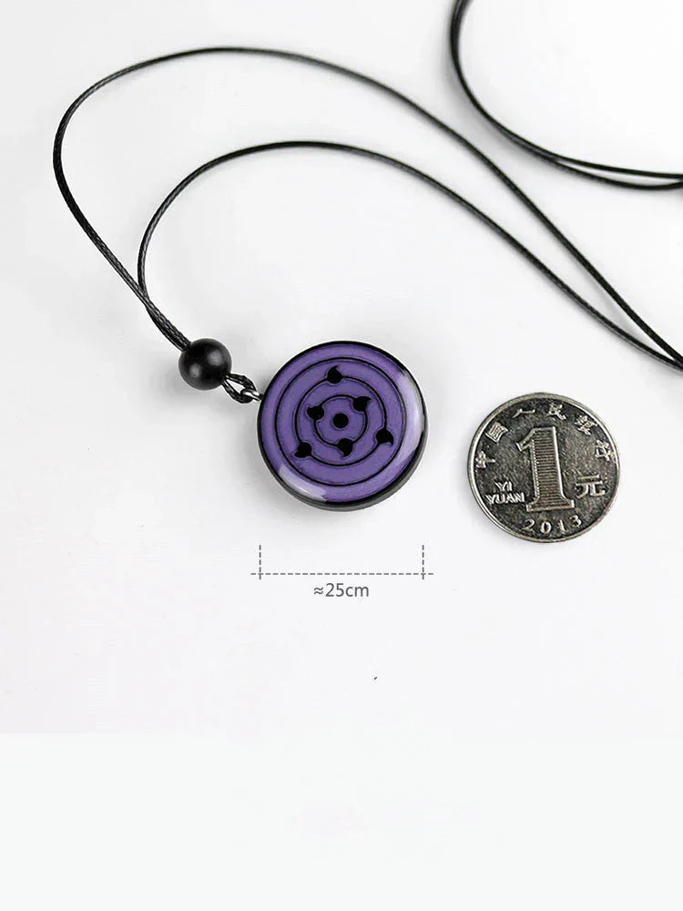 Ensemble de pendentifs collier Sharingan en bois de santal naturel sculpté à la main