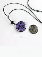 Ensemble de pendentifs collier Sharingan en bois de santal naturel sculpté à la main