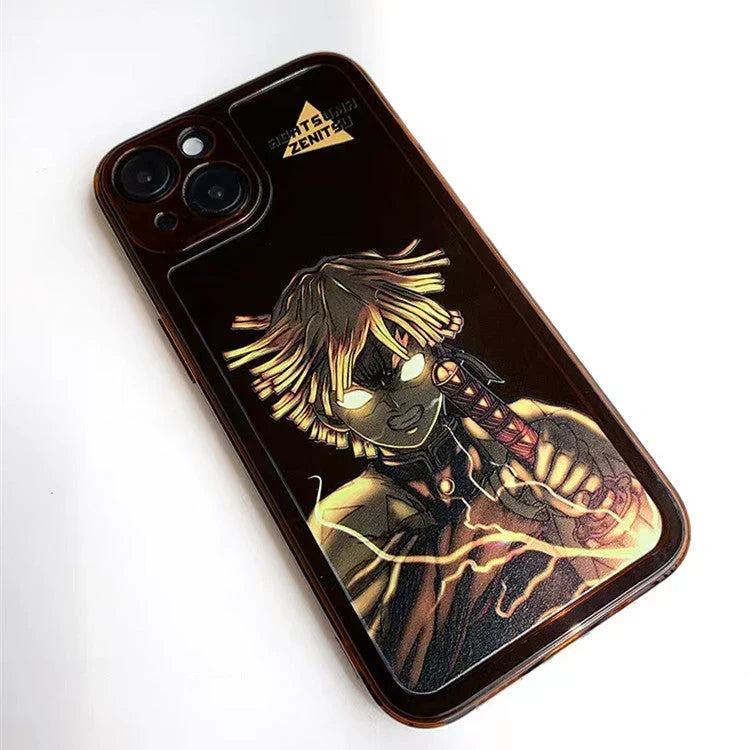 Coque de téléphone anti-collision en silicone exquise tendance Tanjirou/Zenitsu Apple