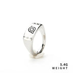 Wood leaf handmade sterling silver logo ring