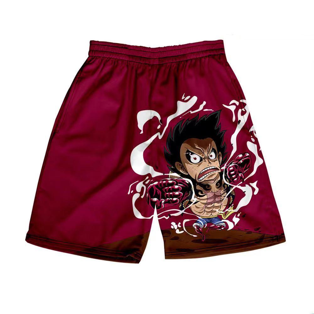 Shorts d'été Luffy/Zoro/Sanji/Chopper Pantalon imprimé texte exquis