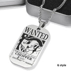 Collier de primes de personnages en titane Luffy/Zoro/Nami/Sanji