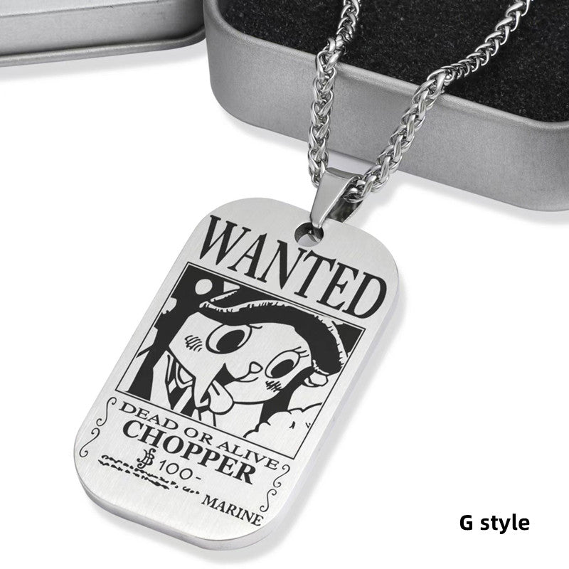 Collier de primes de personnages en titane Luffy/Zoro/Nami/Sanji