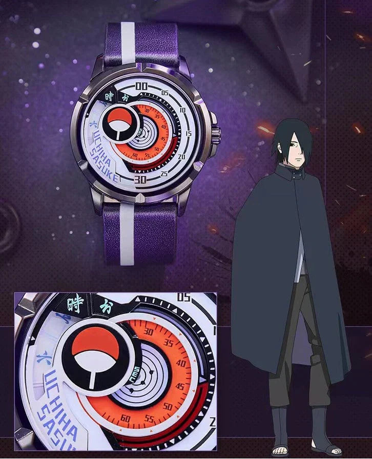 Montre Boruto/Sasuke/Sarada Montre étanche à trois degrés Montre Sharingan