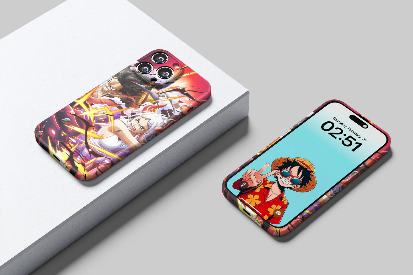 Luffy & Yamato Together Against The Storm | One Piece 3D Printed Anime Phone Case