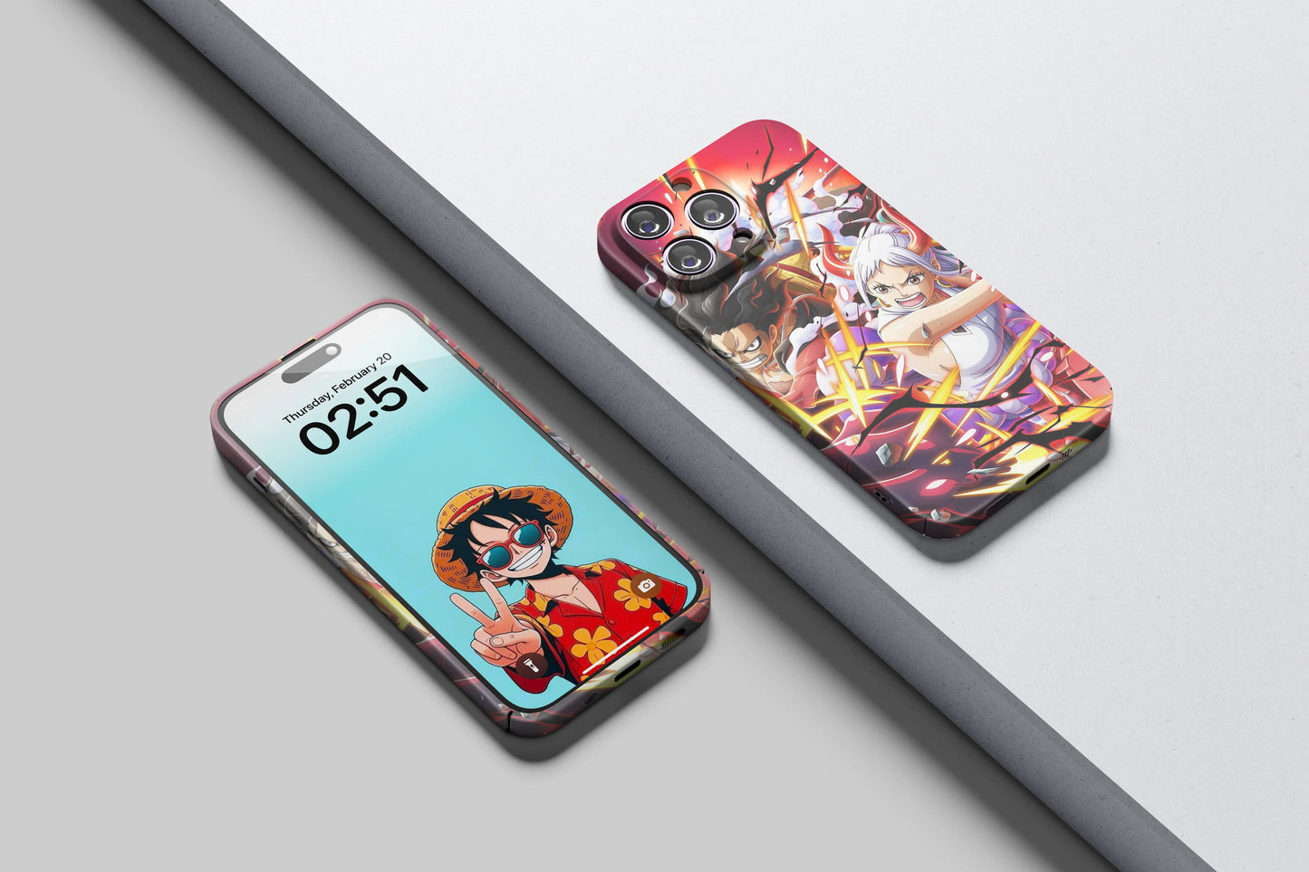 Luffy & Yamato Together Against The Storm | One Piece 3D Printed Anime Phone Case