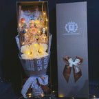 Bouquet de Savons Roses Faits à la Main Luffy/Zoro avec LED pour Cadeaux Romantiques de la Saint-Valentin