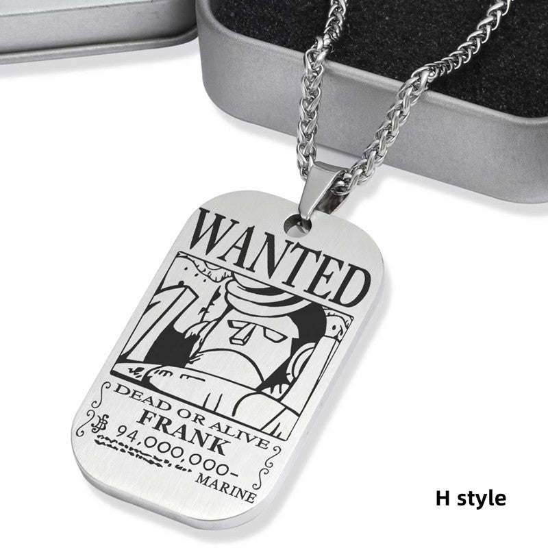 Collier de primes de personnages en titane Luffy/Zoro/Nami/Sanji