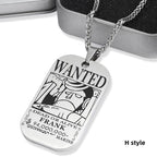 Collier de primes de personnages en titane Luffy/Zoro/Nami/Sanji